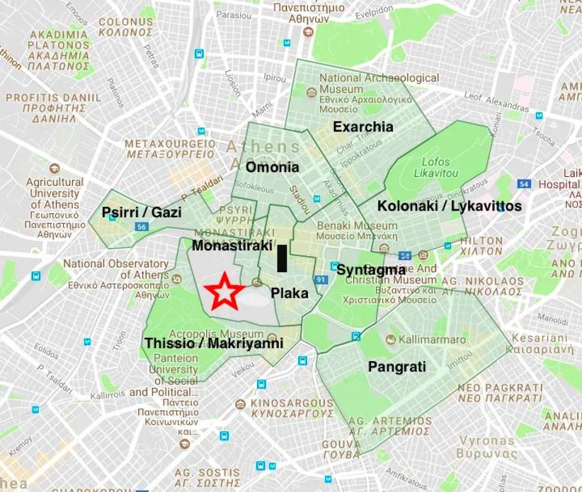 Mappa dei quartieri di Atene